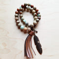 Aqua Terra Jasper beaded bracelet with tassel