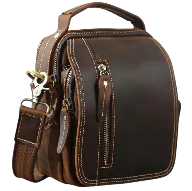 100% Genuine Retro  Leather Messenger Crossbody Bag