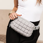 Evyn Quilted Puffer Sling Crossbody Belt Bum Fanny Waist Bag