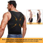 Men Compression Shirt Cross Mesh Tank Top Breathable