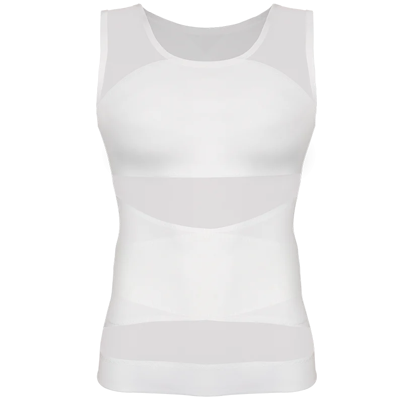 Men Compression Shirt Cross Mesh Tank Top Breathable