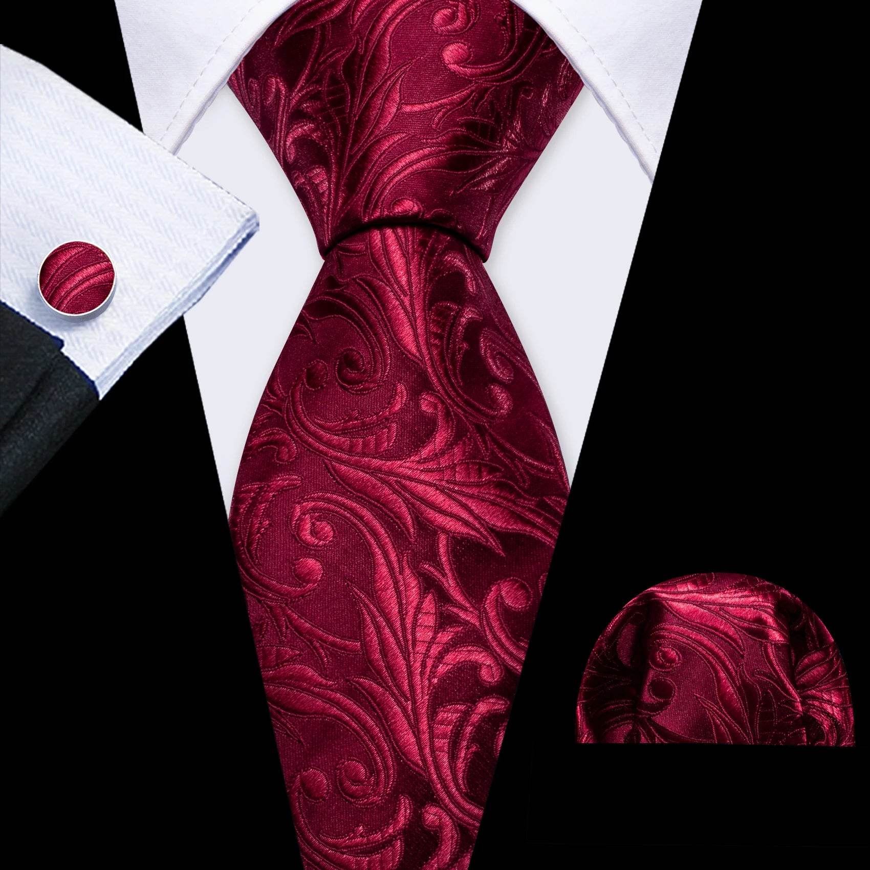 Red Silk Tie Set for Men: Burgundy, Maroon, & More - VacationGrabs