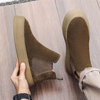 Men’s Genuine Leather Mid Top Boots British Style Chelsea - VacationGrabs
