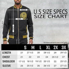 WEIV men's black jacket with size chart for adidas tracksuit mens