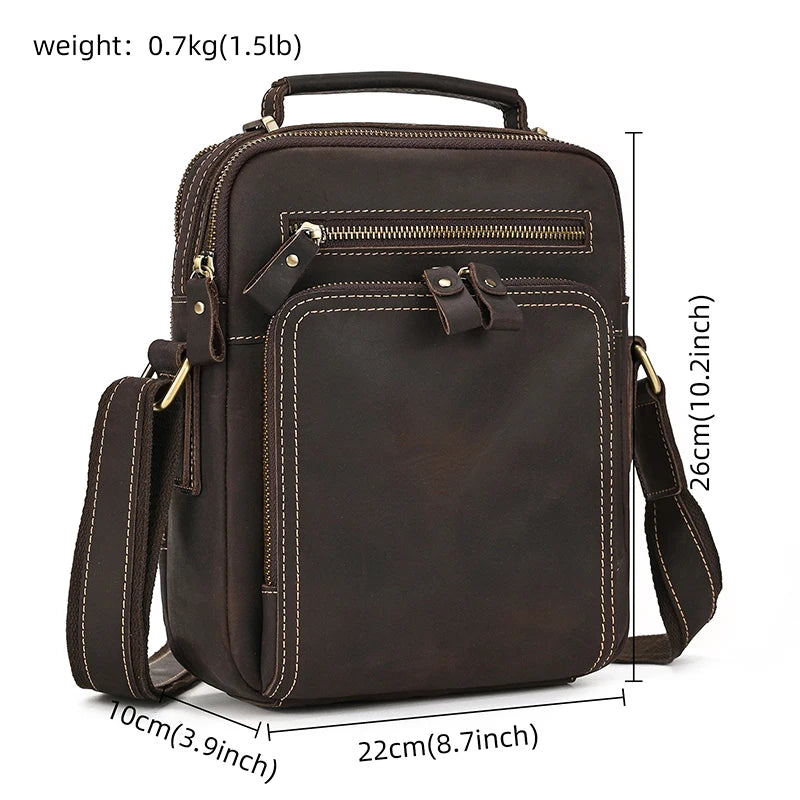 Brown messenger bag from VacationGrabs, made of durable material, perfect for everyday use