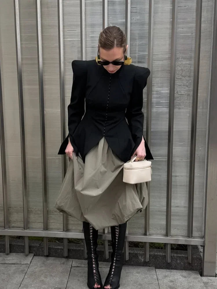 Black structured blazer clothing for women, perfect for stylish outings