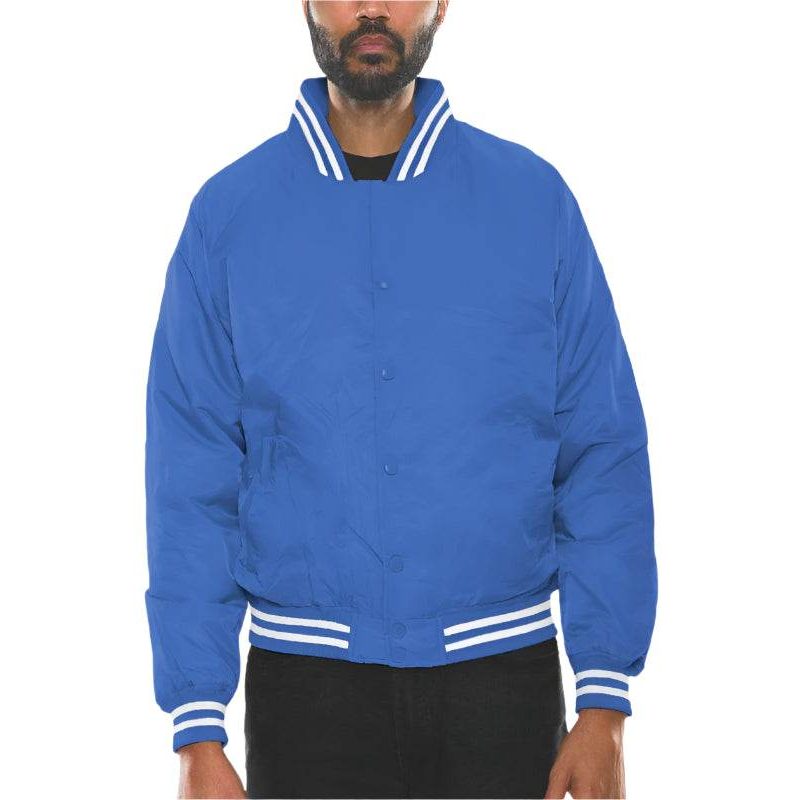 Men's blue bomber jacket, casual wear, comfortable material for everyday use