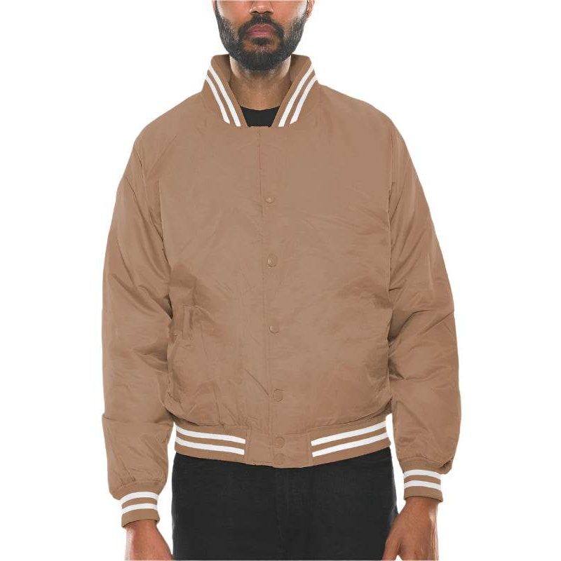 Men's brown bomber jacket, lightweight material for casual wear