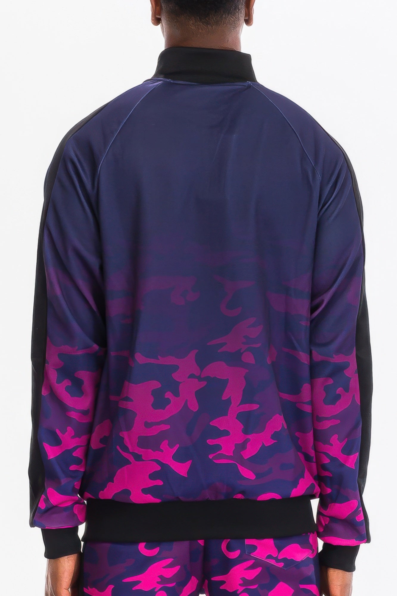 Men's purple camo jacket, lightweight material for casual wear