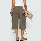 Women's cargo pants in olive green, perfect for casual outings