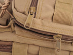 Tan coach purse shoulder bag with multiple zippered compartments for convenience