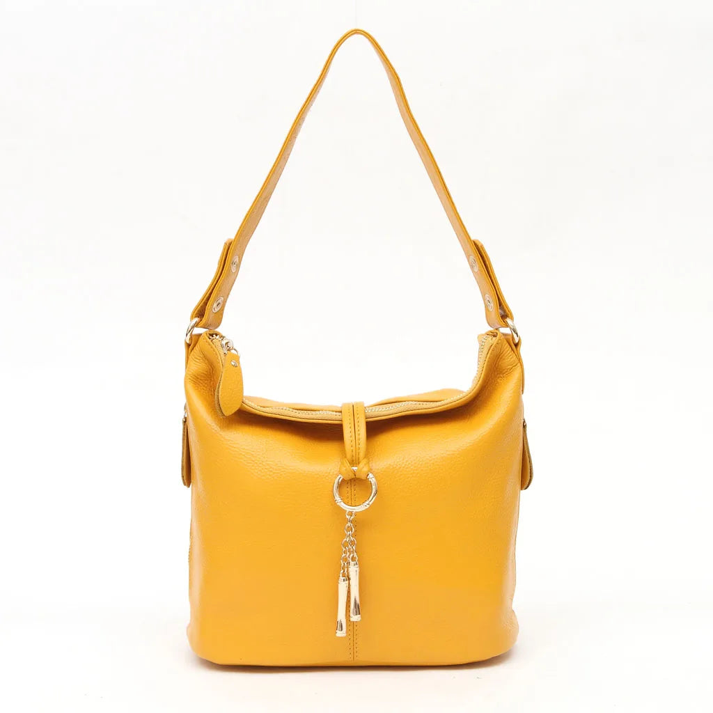 Yellow leather coach purse shoulder bag for stylish everyday use