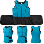 Men's blue compression shirt with adjustable support for workouts