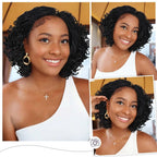 Curly bob wig in black, stylish and versatile for everyday wear
