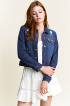 Women's blue denim jacket, stylish and casual for everyday wear