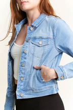 Women's light blue denim jacket, perfect for casual wear