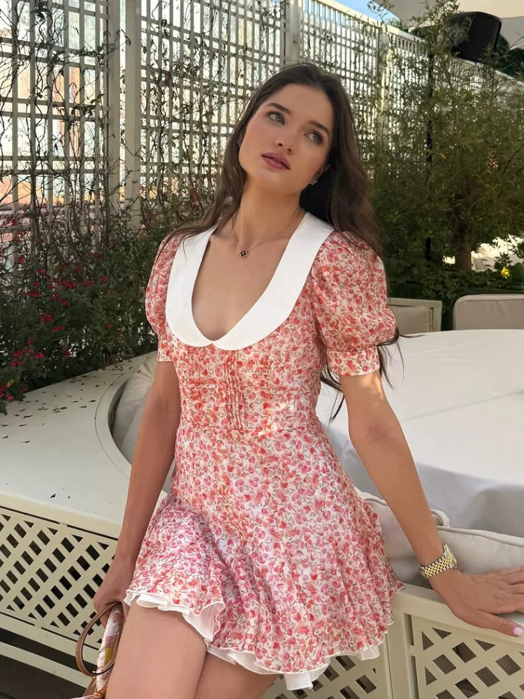 Floral summer dress for the summer, lightweight fabric for warm days