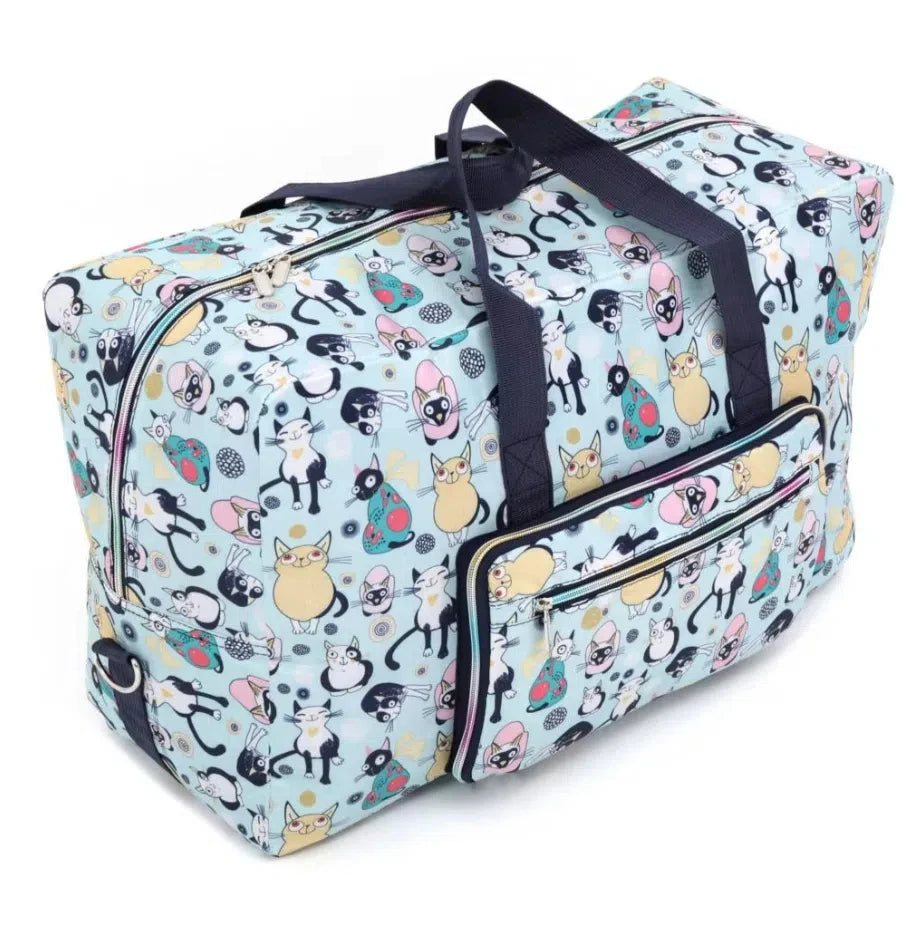 Colorful cat print duffle bag for travel and storage