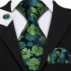 Floral Jacquard Silk Tie Set for Men