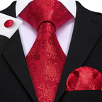 Floral Jacquard Silk Tie Set for Men