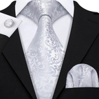 Floral Jacquard Silk Tie Set for Men