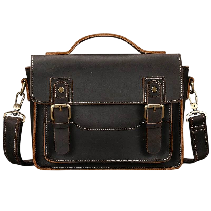 Genuine Leather Shoulder Bag – Retro Men's Crossbody with