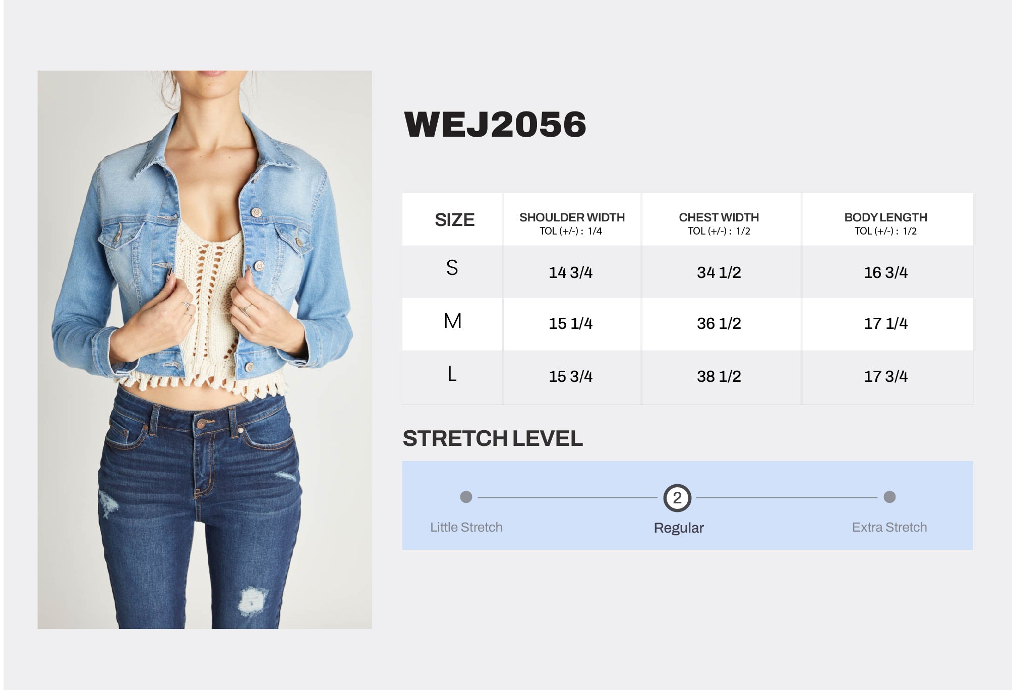 Women's light blue denim jacket with cropped design for casual wear
