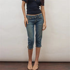 Women's blue jeans and capri pants, ideal for casual wear