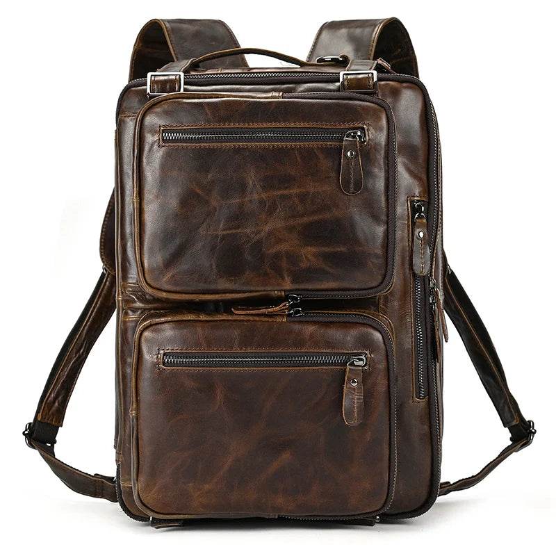 brown leather backpack backpack for travel and daily use