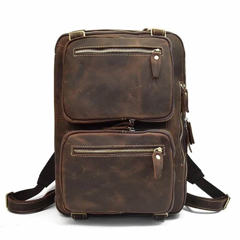 VacationGrabs leather backpack backpack in brown, ideal for everyday use