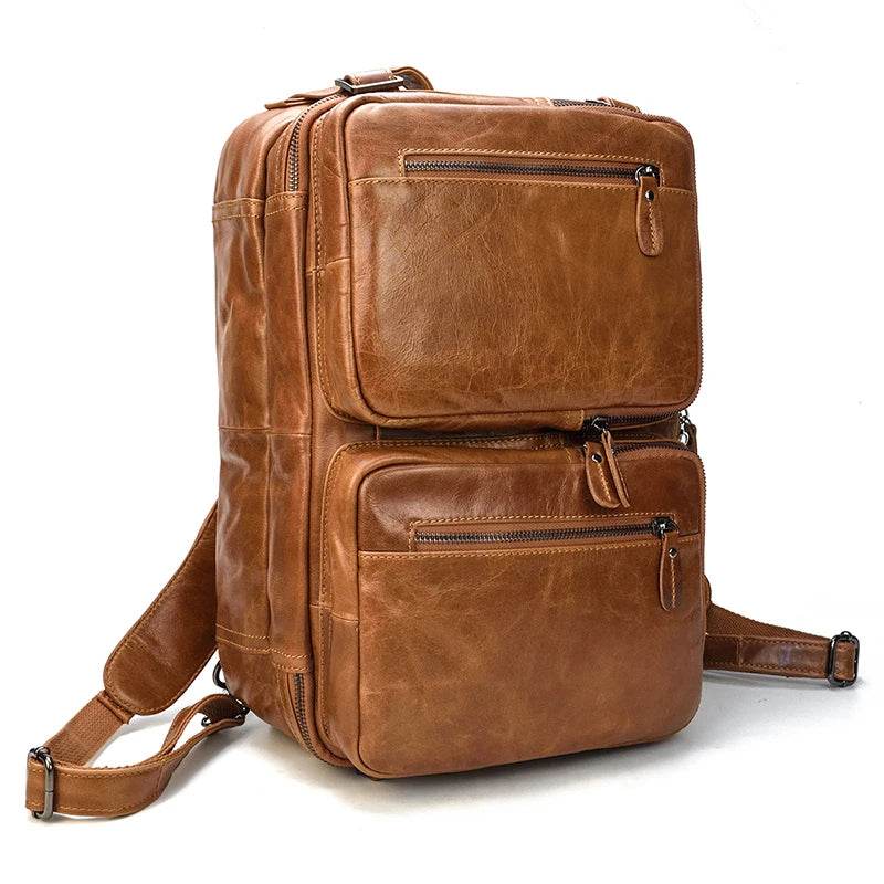 Tan leather backpack backpack ideal for travel and everyday use