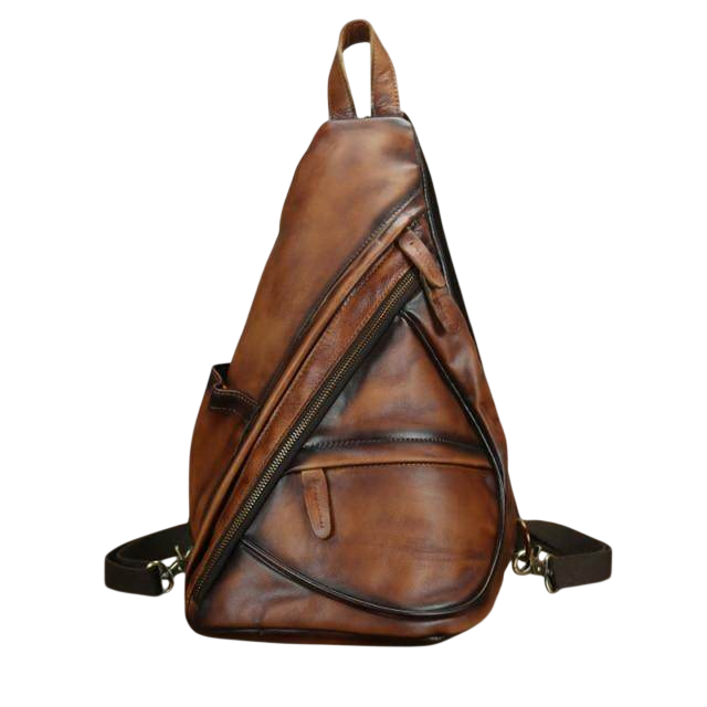 VacationGrabs Leather Black Sling Bag for Everyday Use