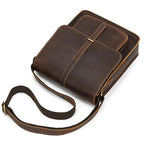 Leather crossbody mini bag in brown, perfect for daily outings