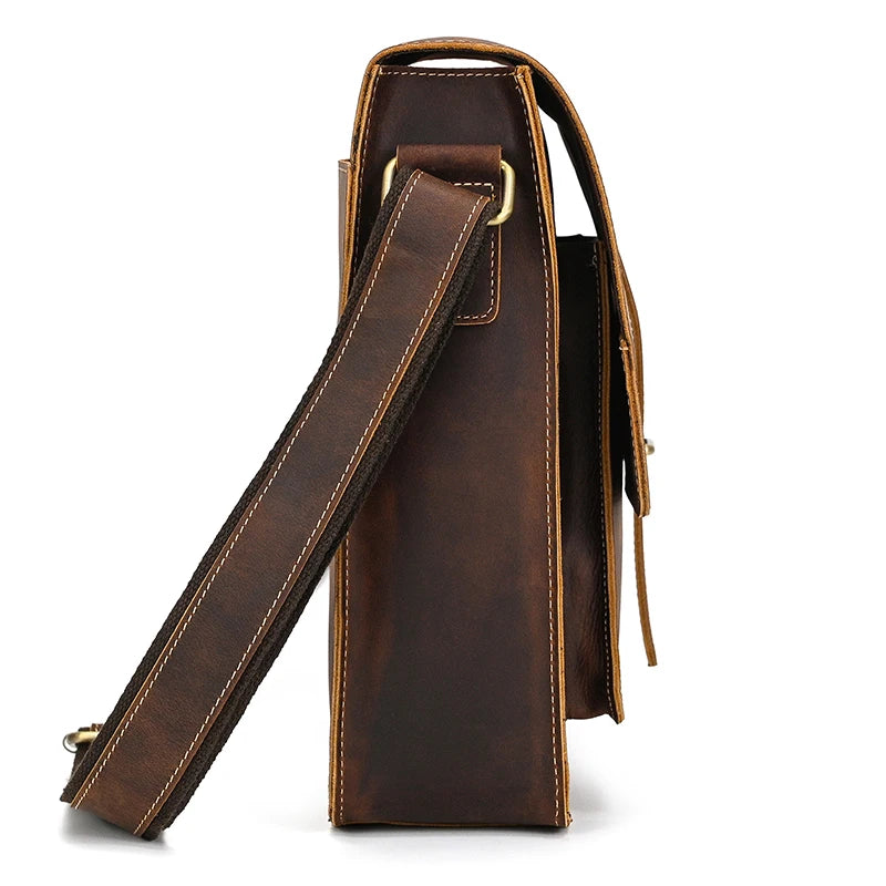 Brown leather crossbody mini bag for everyday use