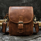 Brown leather crossbody mini bag for everyday use