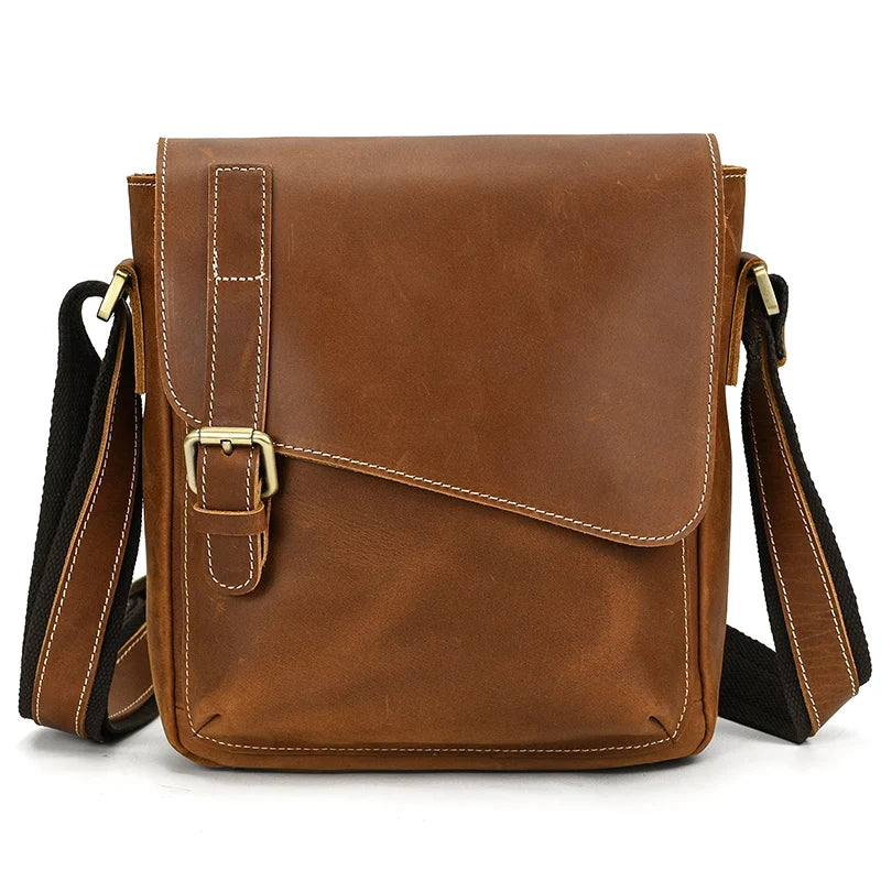 Brown leather crossbody mini bag for everyday use