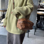 Brown leather crossbody mini bag for casual outings