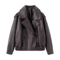 women's brown leather jacket biker for stylish cool weather outings