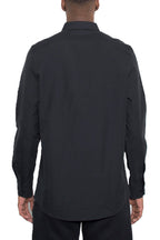 Men's black long sleeve shirt, stylish and versatile for casual wear