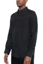 Lime Milo men's black long sleeve shirt, perfect for casual or formal wear