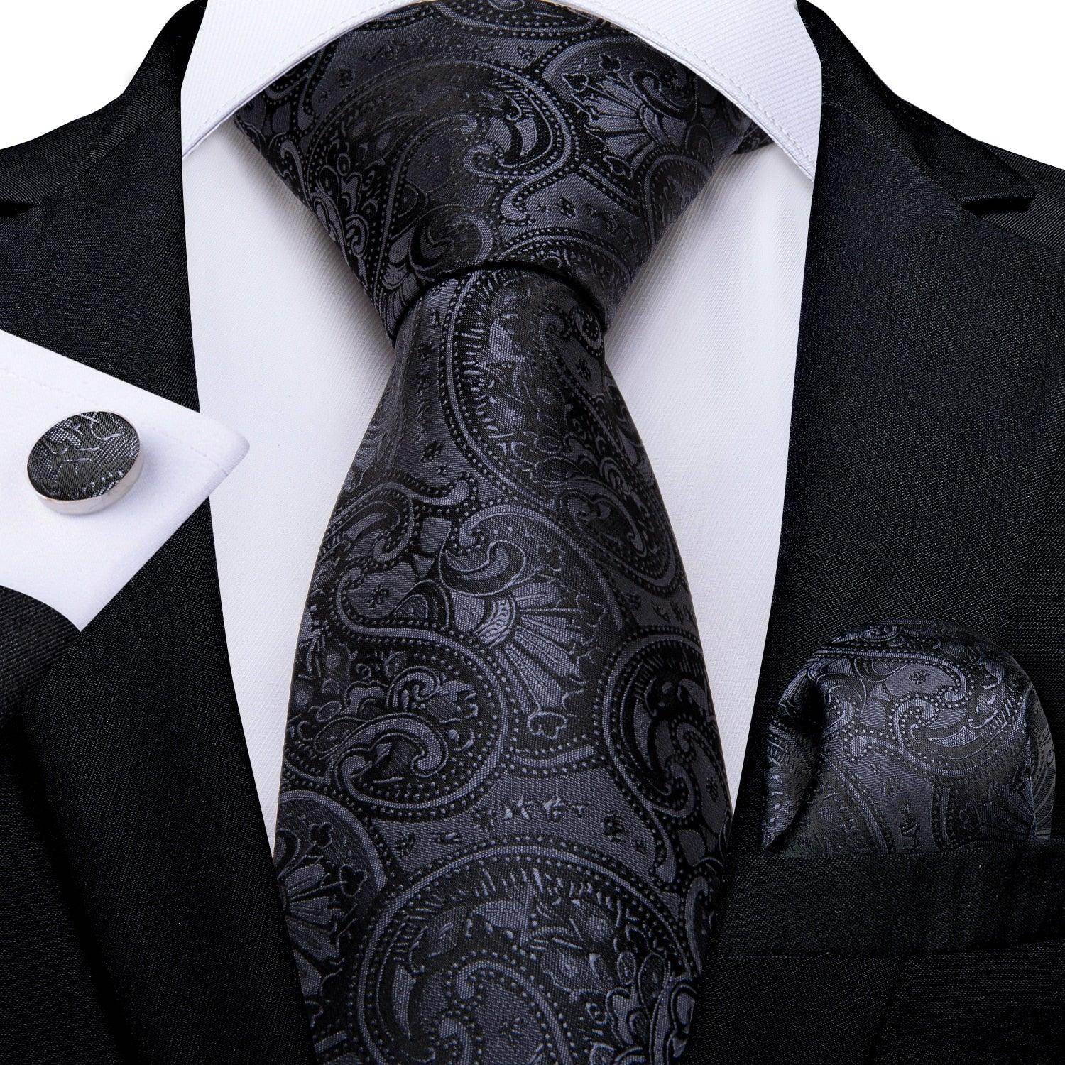 Men Necktie Teal Blue Paisley Designer Silk Wedding Tie - VacationGrabs