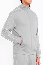 WEIV men's activewear jacket in light gray for workouts