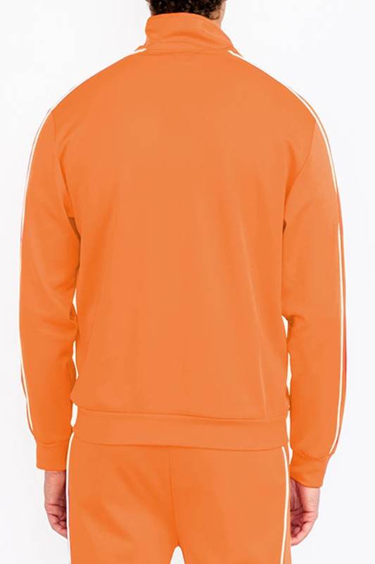 WEIV men's activewear jacket in orange, perfect for workouts and casual wear
