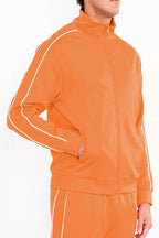 WEIV men's activewear jacket in orange, perfect for workouts and casual wear