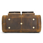 Men's duffle bag in vintage brown leather, perfect for travel