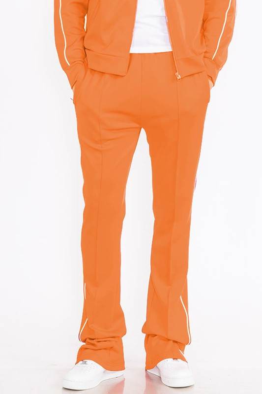 Men's activewear pants in orange, lightweight for workouts