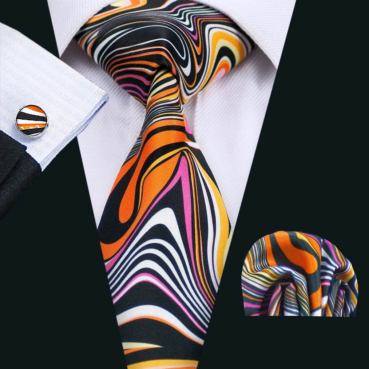 Men's ties in vibrant swirl pattern, perfect for formal occasions