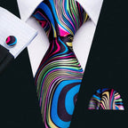 Colorful swirl pattern mens ties, perfect for vibrant formal wear