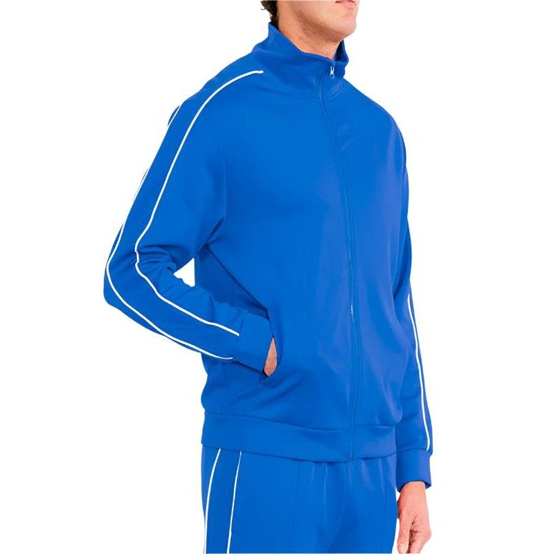 Men's blue track jacket by WEIV, perfect for athletic wear