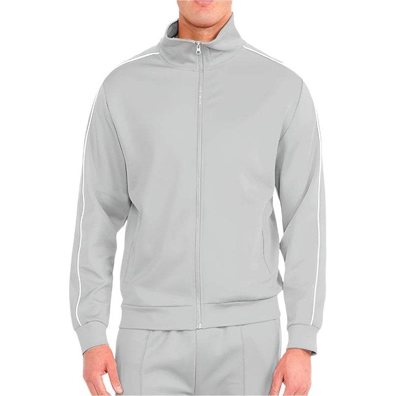 Men's gray track jacket from WEIV, ideal for workouts and casual wear